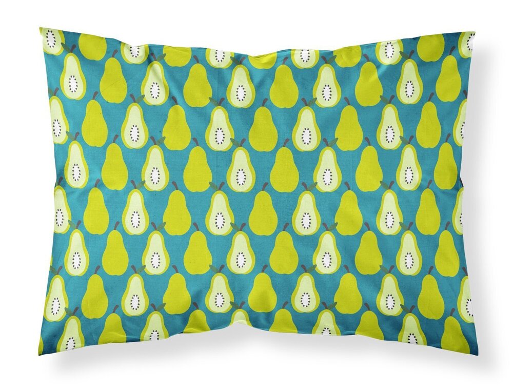 9930 BB5138PILLOWCASE Pears on Green Fabric Standard Pillowcase Lightweight